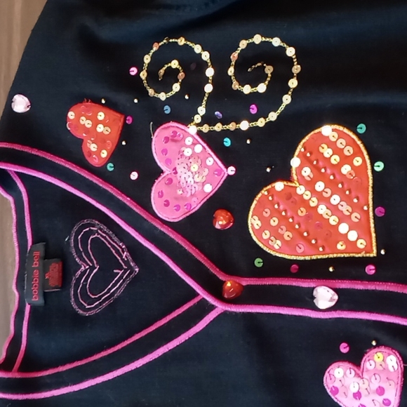 Bobbie Bell Heart Embellishment Cardigan w Heart Buttons and Pin XL - Picture 3 of 8